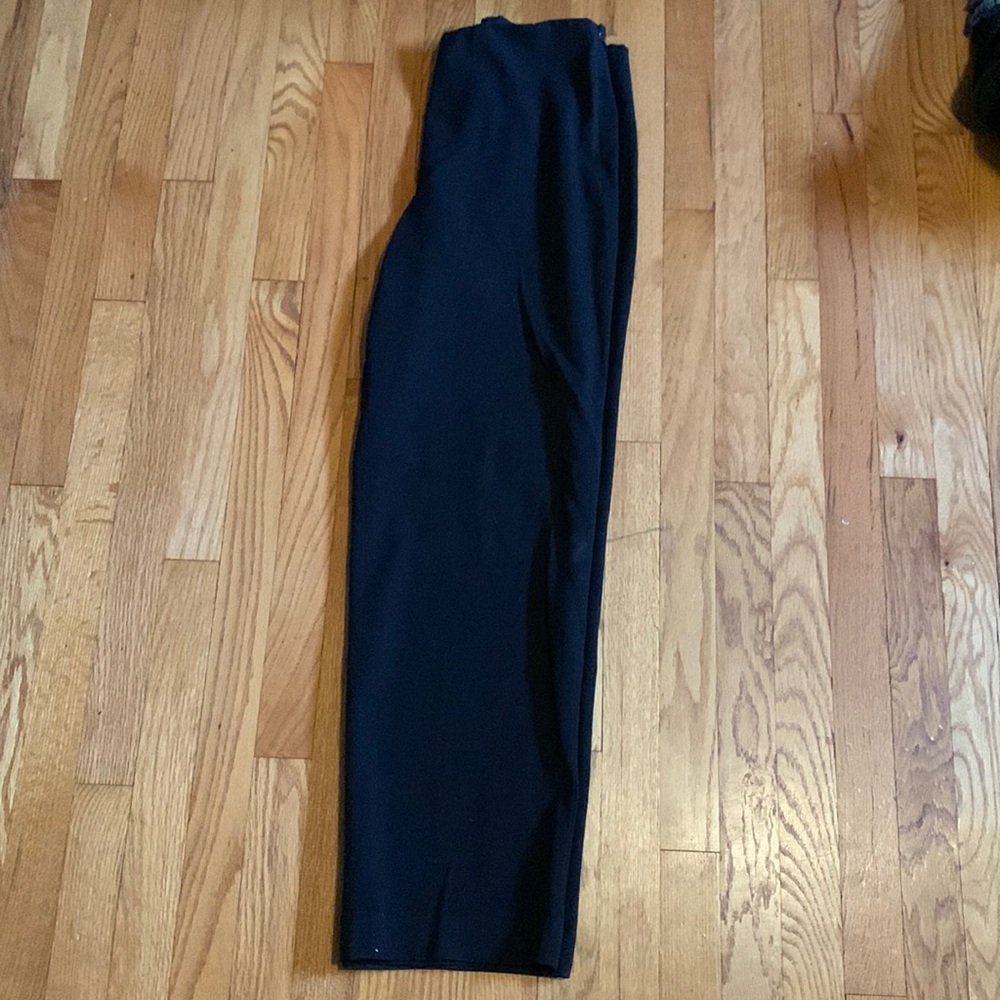 Black flare leg pants.